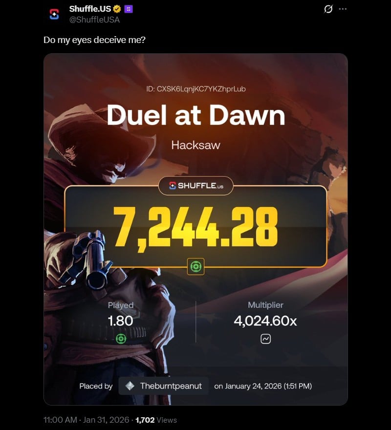 Twitter Duel at Dawn ShuffleUS Win